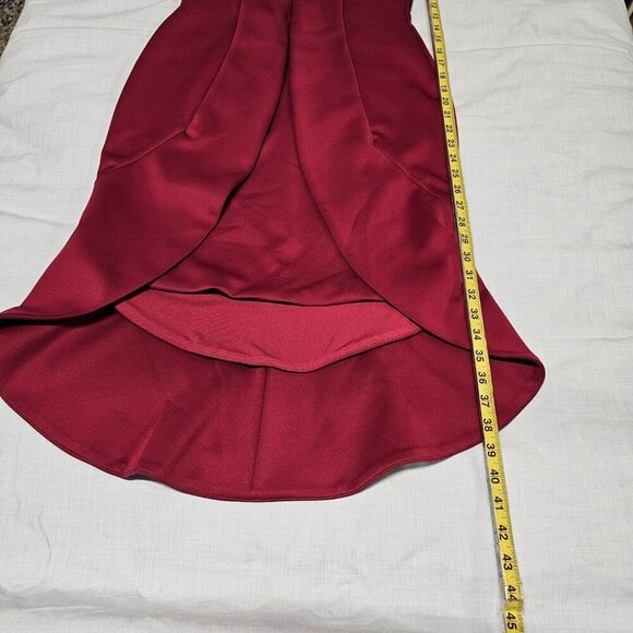 Black Halo Eve Anderson Off the Shoulder Sheath Dress Women Size 8 Burgundy - Picture 11 of 14